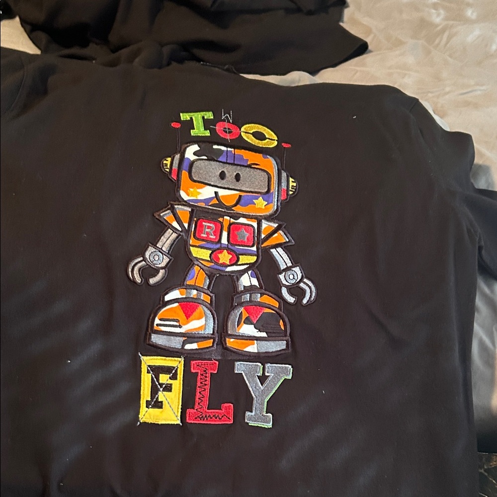 Black Graphic Robot T-Shirt